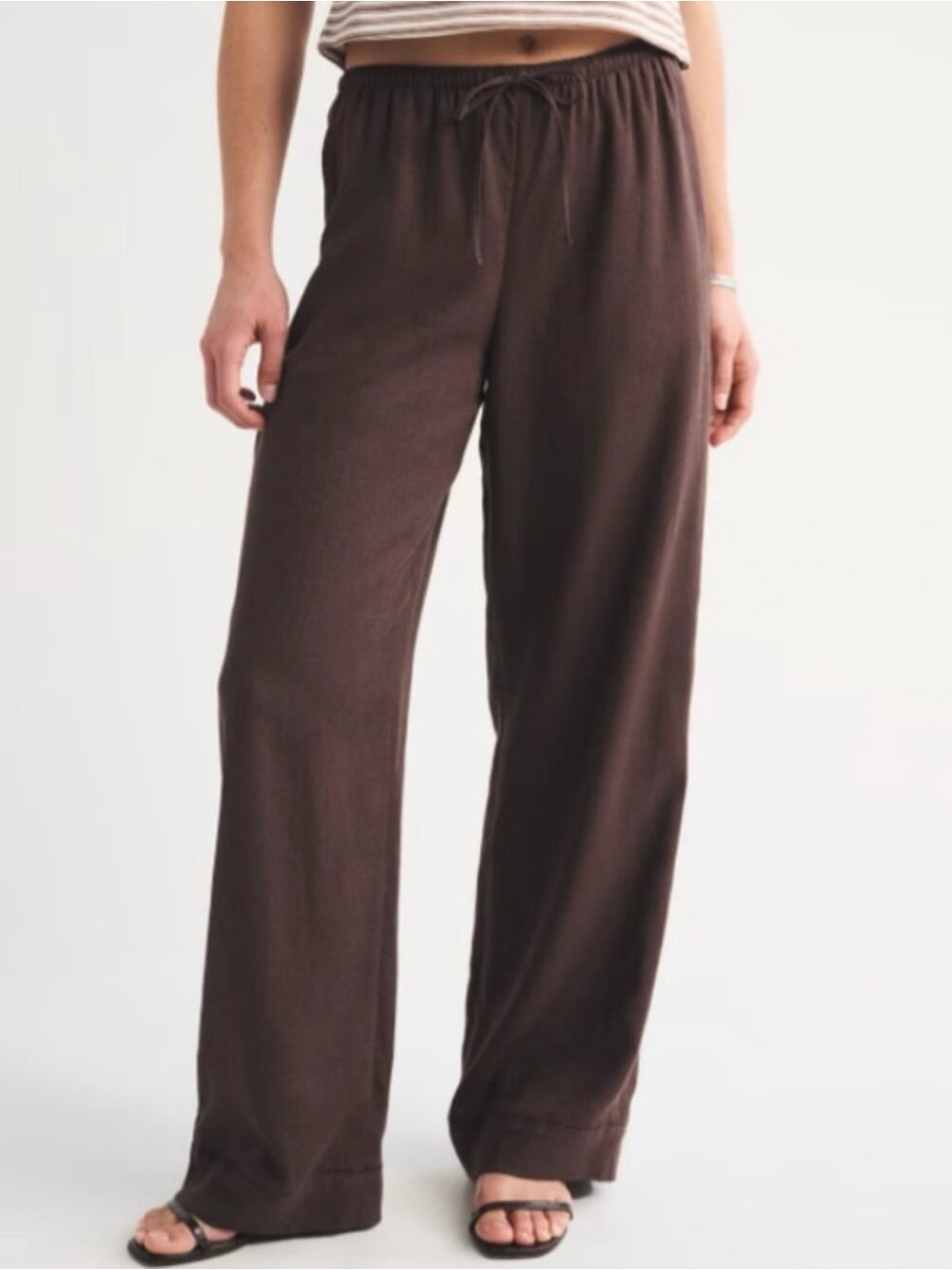 NWOT Abercrombie Linen-Blend Pull-On Pants – Brown - XXS